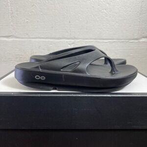 OOFOS OOriginal Recovery Sandals Black Thong Flip Flops Slip On Women's 7 US